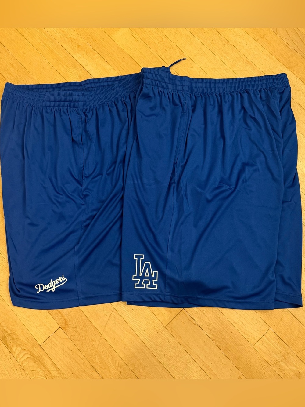 NEW 2 Pair Los Angeles LA Dodgers Royal Blue Polyester Shorts Mens XL and Medium